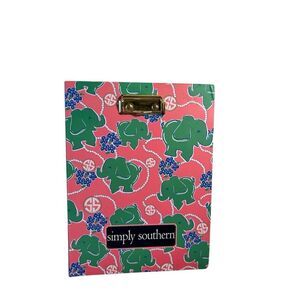 Simply southern notepad‎ elephants pink green 12"x9"with paper